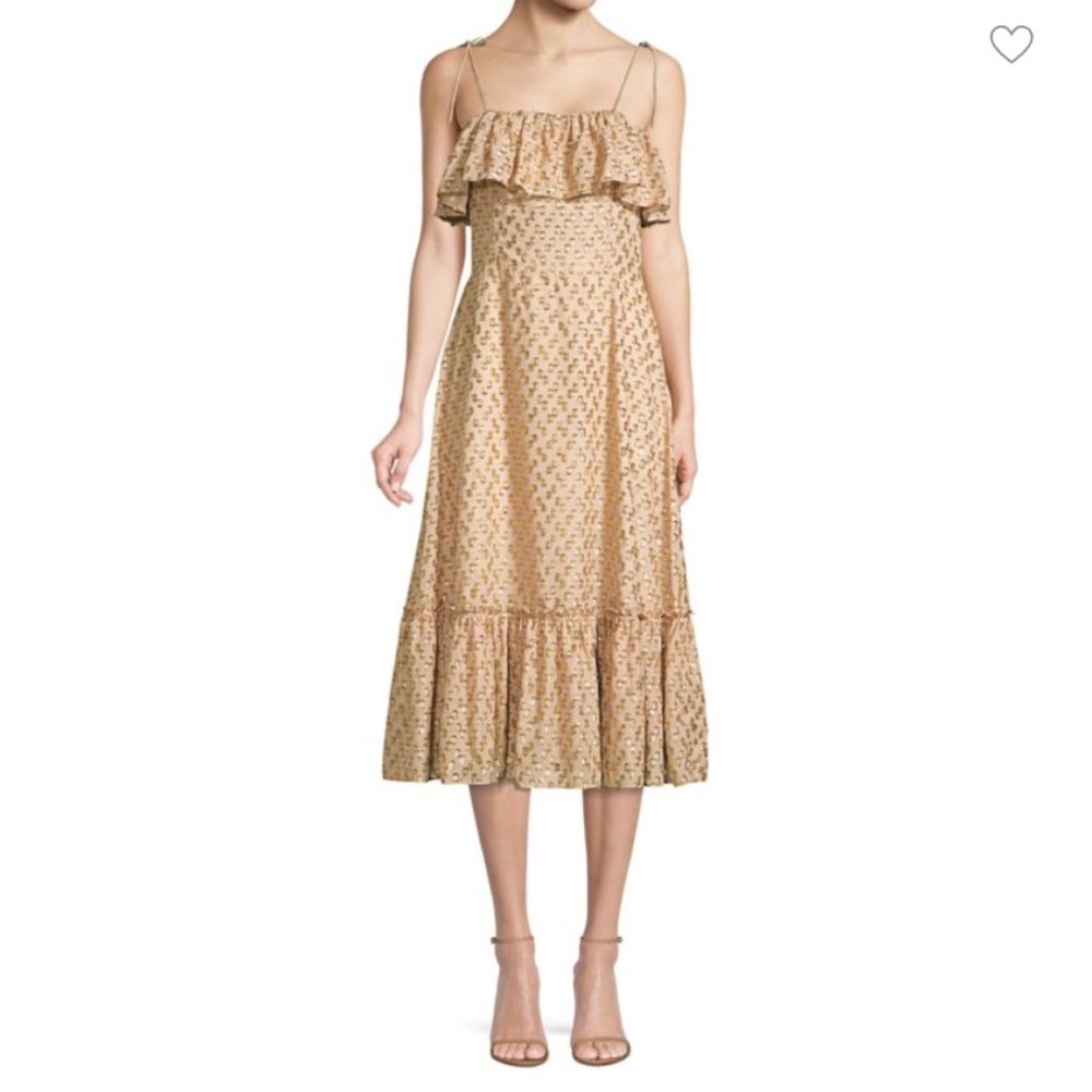 Savannah Elise Ruffle Midi Dress